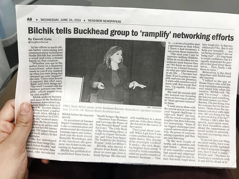 Newspaper article about Buckhead Business Association